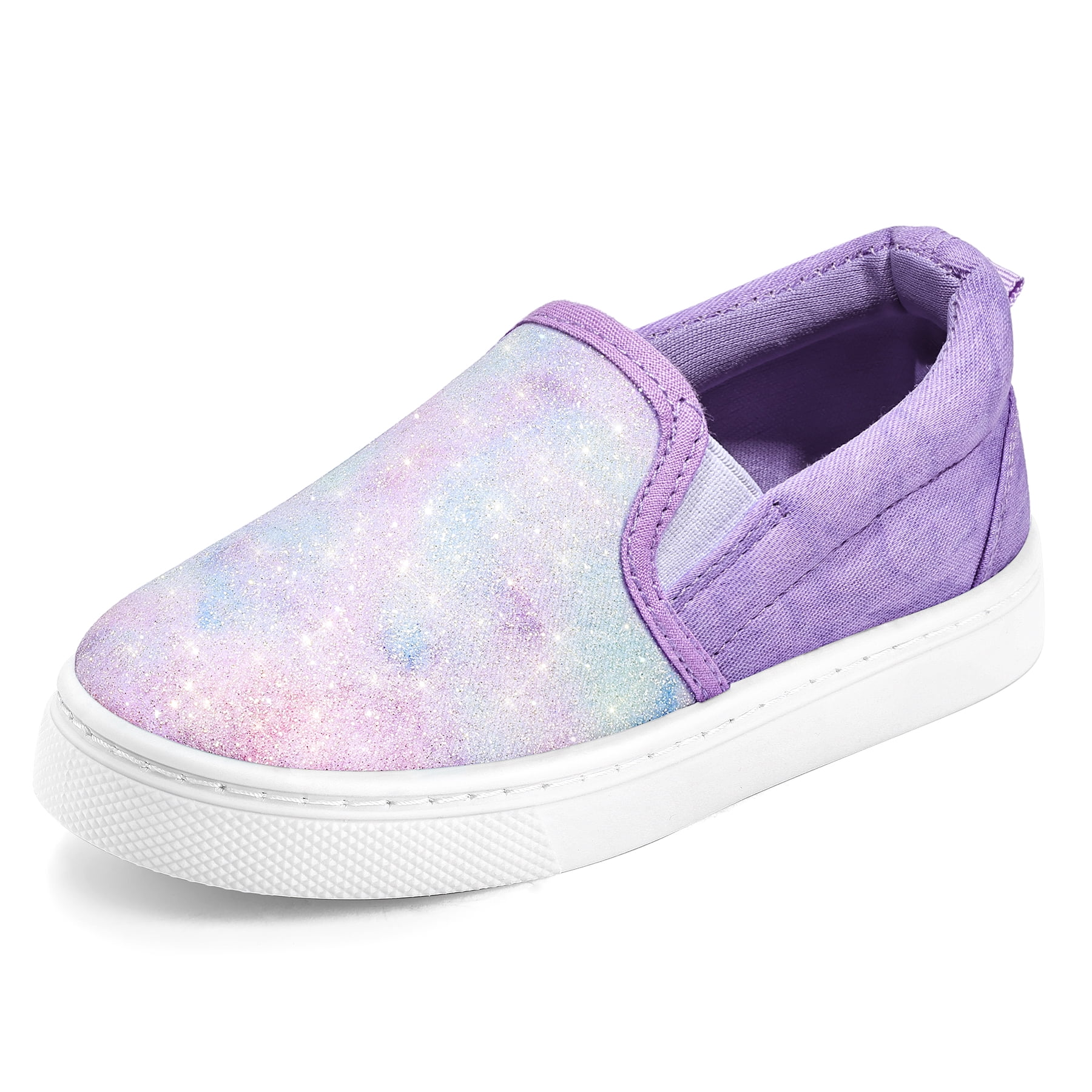 Bocca Girls Blue Glitter Slip on Sneakers Kids Canvas Walking Shoes ...