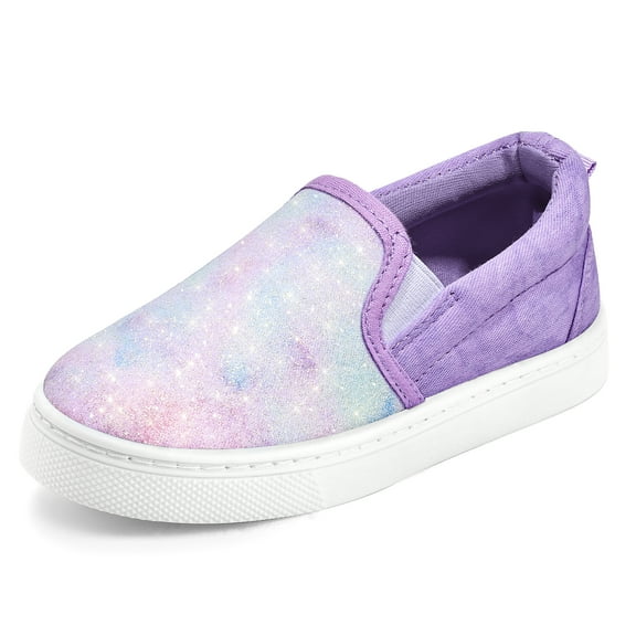 Bocca Girls Blue Glitter Slip on Sneakers Kids Canvas Walking Shoes Size 3