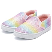 Bocca Girls Colorful Slip on Sneakers Kids Canvas Walking Shoes Size 13
