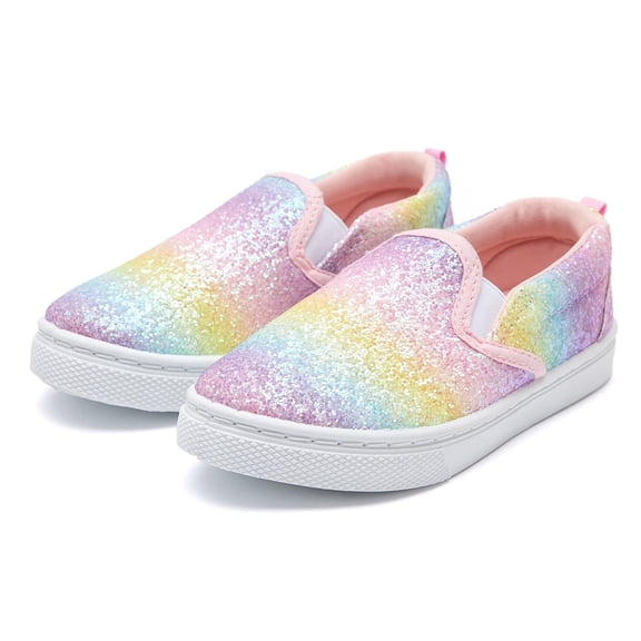 Bocca Girls Colorful Slip on Sneakers Kids Canvas Walking Shoes Size 1