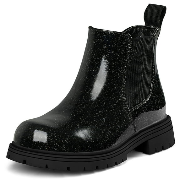 Bocca Girls Glitter Chelsea Boots Black Ankle Booties With Zipper 13M