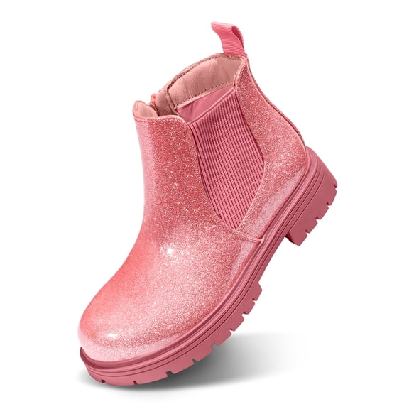 Bocca Girls Glitter Chelsea Boots Pink Ankle Booties With Zipper 1M