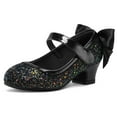 thumbnail image 1 of Bocca Girls Party Dress Shoes Black Glitter Mary Jane Wedding Princess Shoes With Bow 1M, 1 of 5