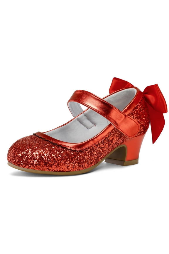 Girls Party Dress Shoes Red Mary Jane Wedding Princess Shoes With Bow 1M