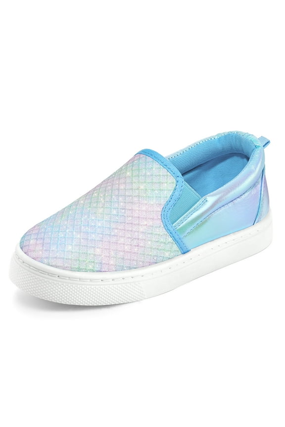 Girls Purple Slip on Sneakers Kids Canvas Walking Shoes Size 12