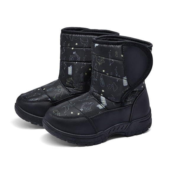 Bocca Girls Snow Boots Dinosaur Warm Anti-Slip Outdoor Winter Boots 7M