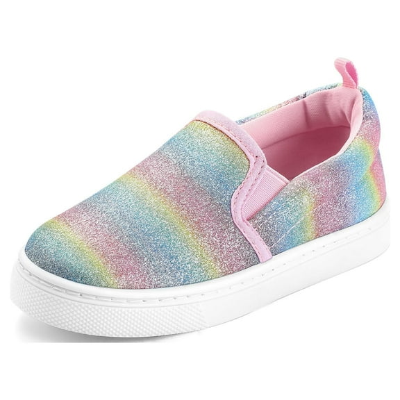 Bocca Kid's Slip on Sneakers Colorful Girls Canvas Walking Shoes Size 1