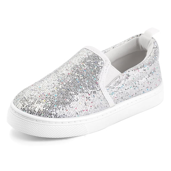 Bocca Kid's Slip on Sneakers Grey Girls Canvas Walking Shoes Size 12