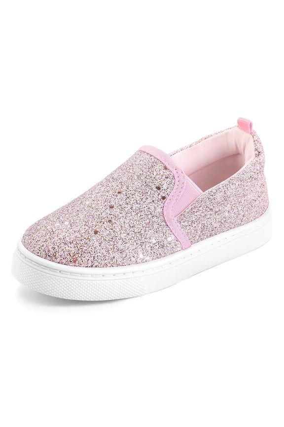 Kid's Slip on Sneakers Pink Girls Canvas Walking Shoes Size 12