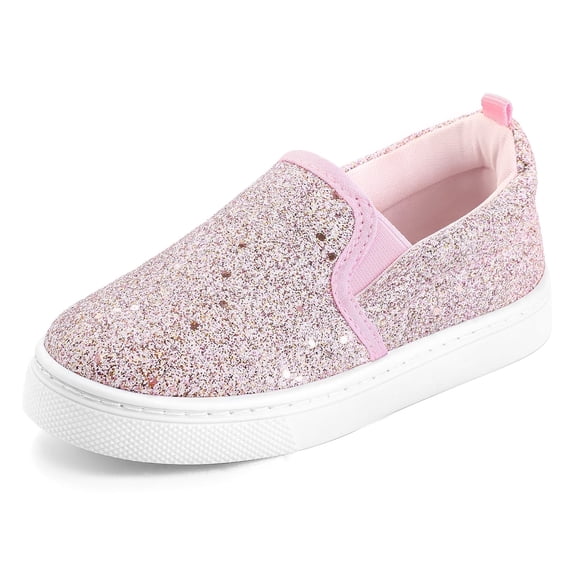 Bocca Kid's Slip on Sneakers Pink Girls Canvas Walking Shoes Size 1