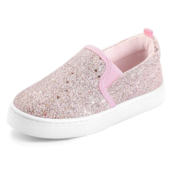 Bocca Kid's Slip on Sneakers Pink Girls Canvas Walking Shoes Size 1