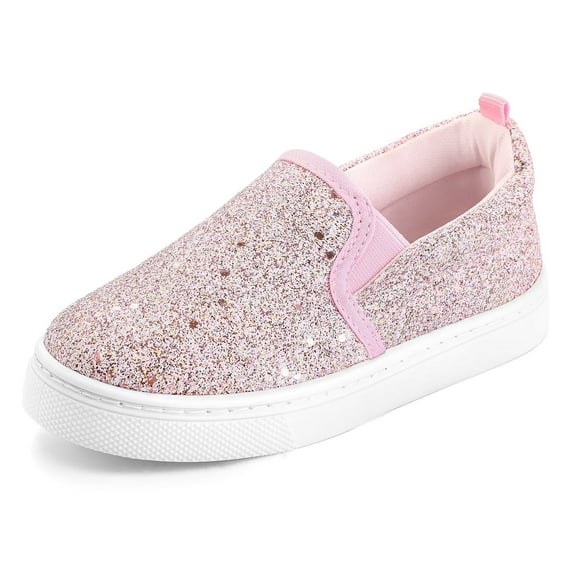 Bocca Kid's Slip on Sneakers Pink Girls Canvas Walking Shoes Size 3