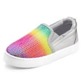 thumbnail image 1 of Bocca Kid's Slip on Sneakers Rainbow Girls Canvas Walking Shoes Size 12, 1 of 5