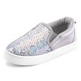 thumbnail image 1 of Bocca Kid's Slip on Sneakers Sliver Sequins Girls Canvas Walking Shoes Size 13, 1 of 6