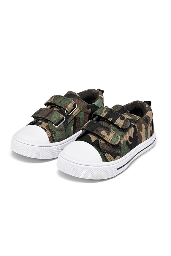 Kid's Walking Sneakers Black Dots Boys Canvas Shoes Size 6