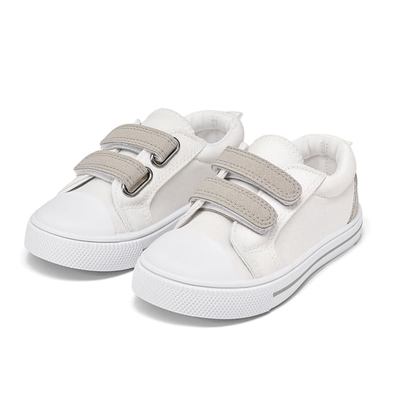 Bocca Kid's Walking Sneakers White/Grey Boys Canvas Shoes Size 9