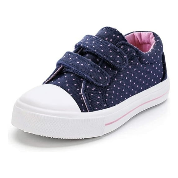 Bocca Kid's Walking Sneakers Blue Pots Girls Canvas Shoes Size 11