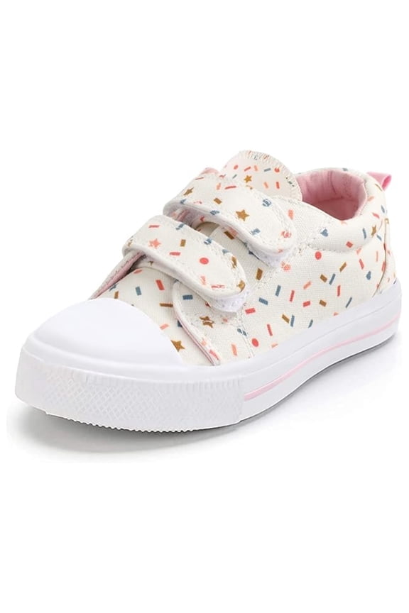 Kid's Walking Sneakers Colorful Girls Canvas Shoes Size 6