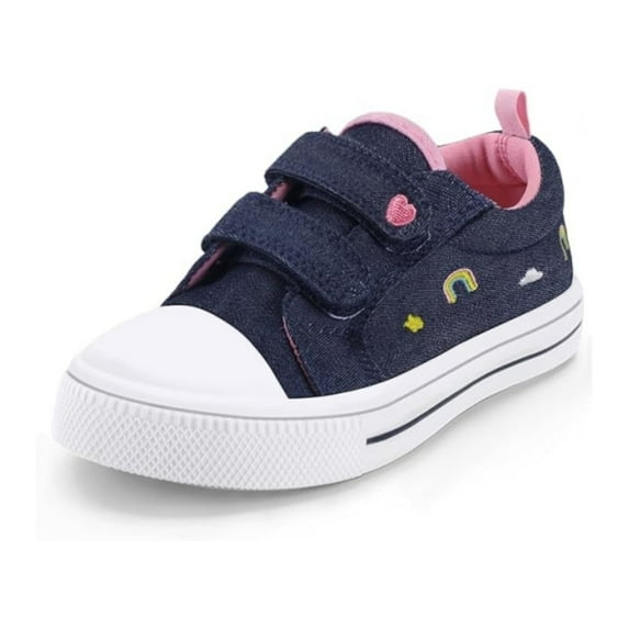 Bocca Kid's Walking Sneakers Denim Blue Girls Canvas Shoes Size 5