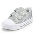 thumbnail image 1 of Bocca Kid's Walking Sneakers Sliver Glitter Girls Canvas Shoes Size 12, 1 of 5