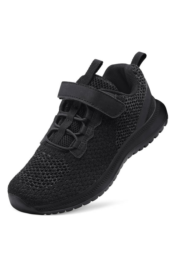 Kids Athletic Sneakers Black Lightweight WalkingTennis Shoes 12M