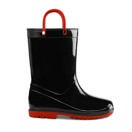 Bocca Kids Black Rain Boots for Toddler Boys Sizes 11