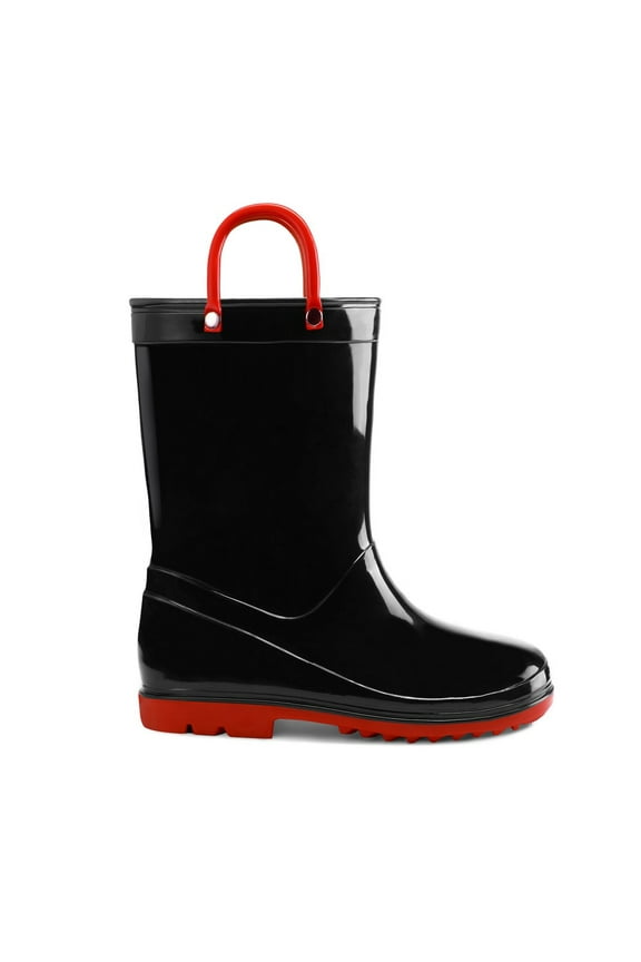 Kids Black Rain Boots for Toddler Boys Sizes 12