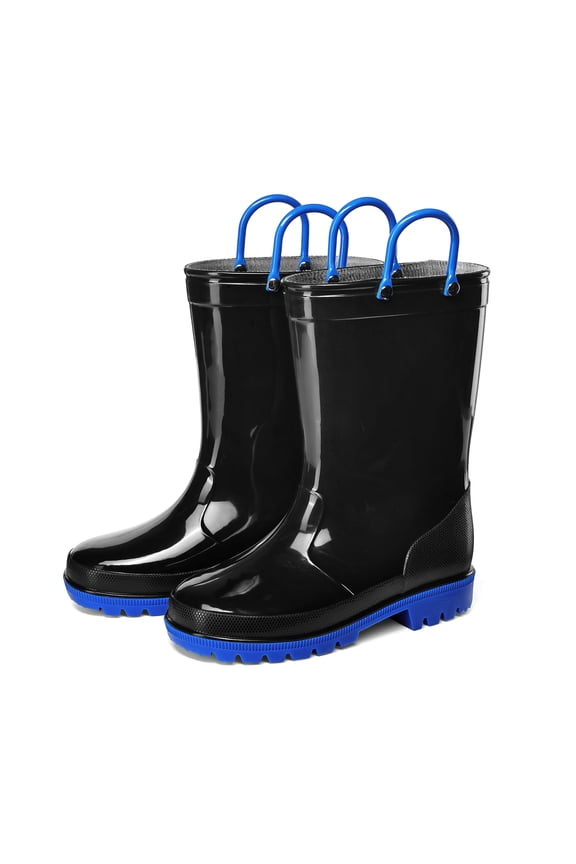 Kids Black Rain Boots for Toddler Boys Sizes 13