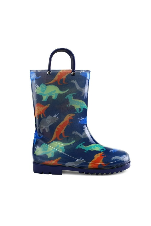 Kids Color Dinosaurs Rain Boots for Toddler Boys Sizes 4