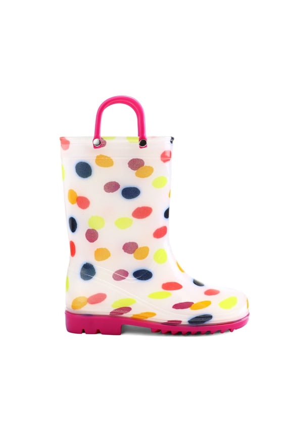 Kids Colorful Dot Rain Boots for Toddler Girls Sizes 1