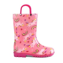 Bocca Kids Pink Rainbow Rain Boots for Toddler Girls Sizes 2