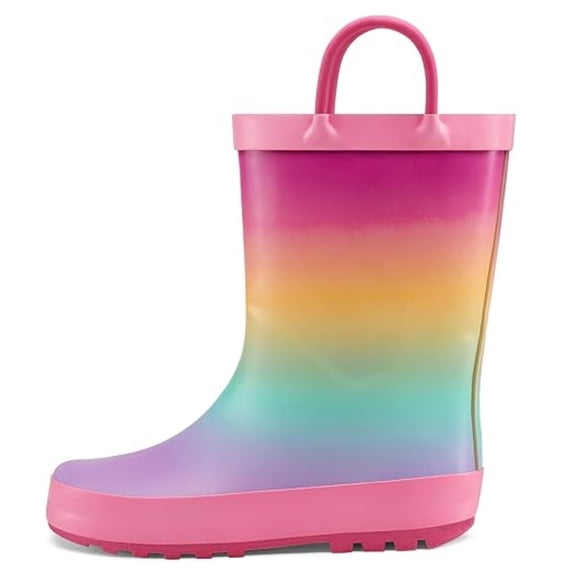 Bocca Kids Rain Boots Rainbow Cloud Rain Boots For Girls with Handles 12M