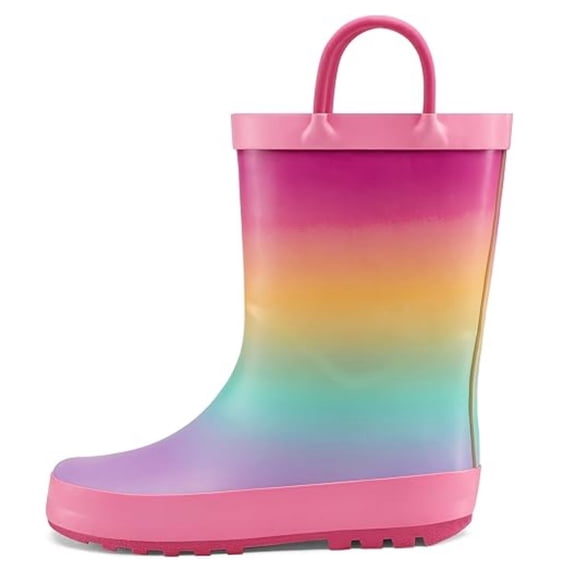 Bocca Kids Rain Boots Rainbow Cloud Rain Boots For Girls with Handles 12M