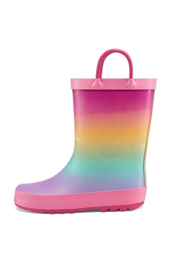 Kids Rain Boots Rainbow Cloud Rain Boots For Girls with Handles 12M