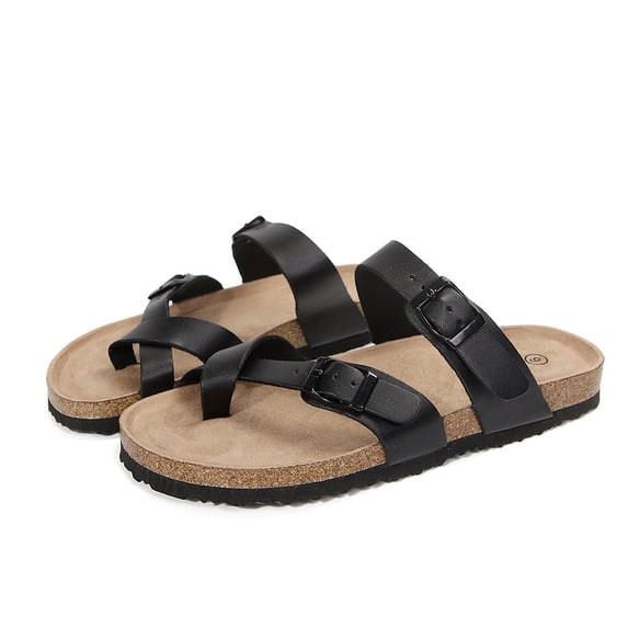 Bocca Women Adjustable Slide Sandals Black-new Summer Flip-Flops Ring Open Toe 9M