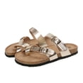 thumbnail image 1 of Bocca Women Adjustable Slide Sandals Gold Summer Flip-Flops Ring Open Toe 6M, 1 of 6