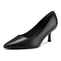 Bocca Women's 2inch Pumps Black Pointed Toe Dress Shoes Kitten Heel 10M