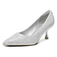 thumbnail image 1 of Bocca Women's 2inch Pumps Silver Pointed Toe Dress Shoes Kitten Heel 8M, 1 of 7
