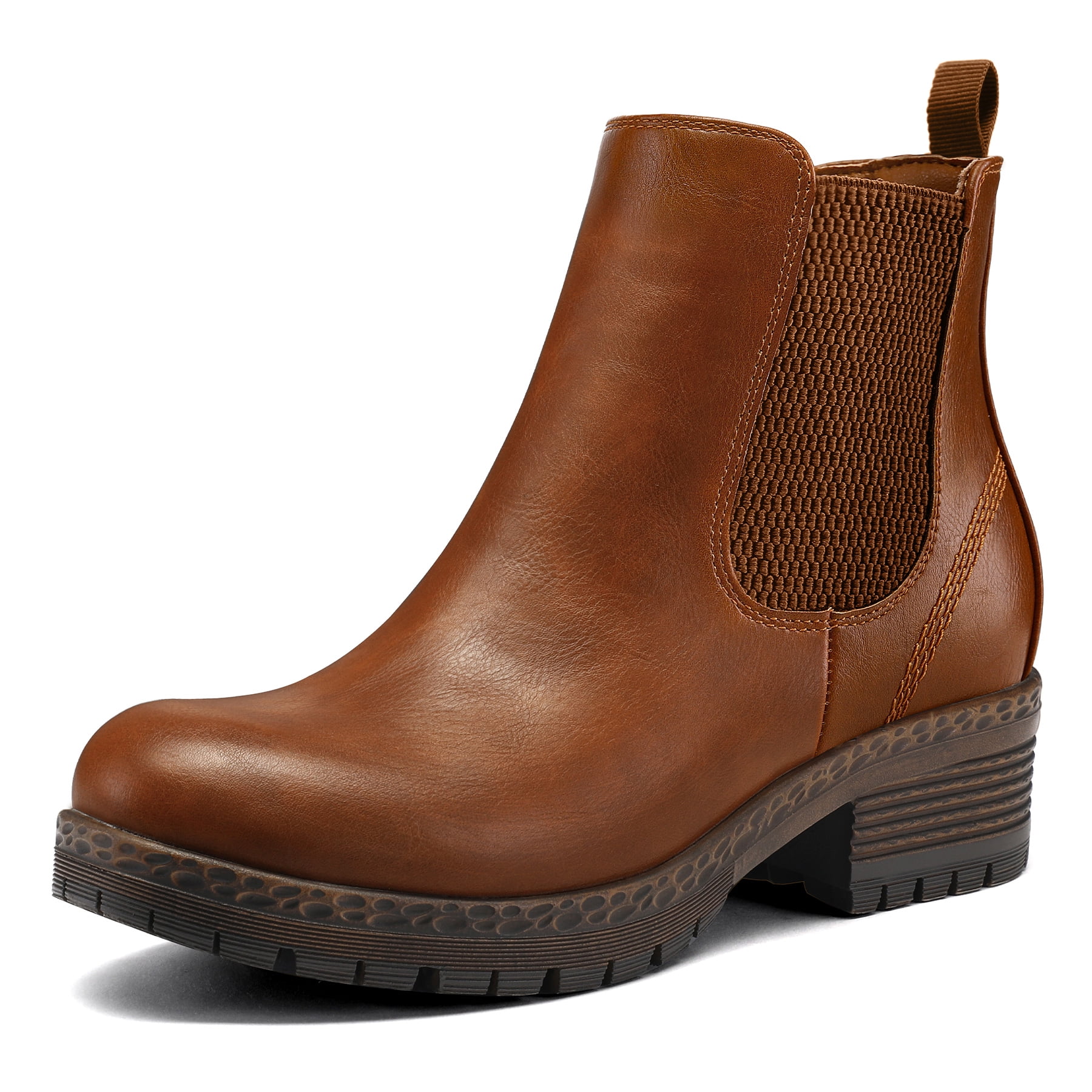 Bocca Women s Brown Chelsea Boots Chunky Heel Ankle Booties Size 6.5 Walmart