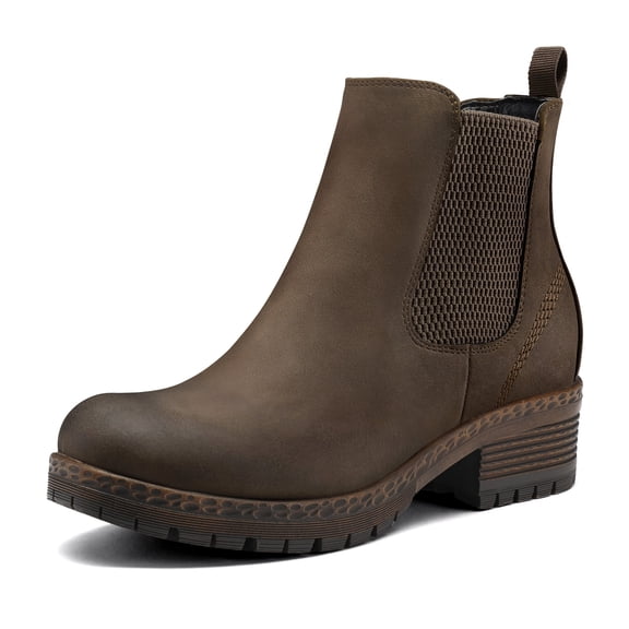 Bocca Women's Coffee Chelsea Boots Chunky Heel Ankle Booties Size 7