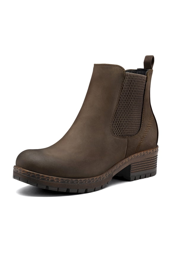 Women's Coffee Chelsea Boots Chunky Heel Ankle Booties Size 8.5
