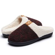 Bocca Women's Comfort House Slippers Wine-Red Memory Foam Slippers Anti-Slip Sole 5M