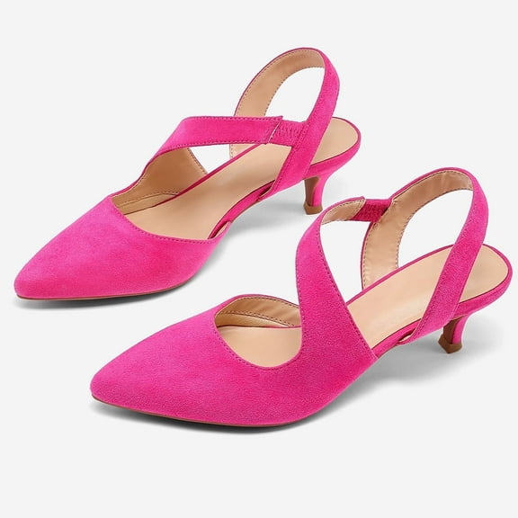 Bocca Women's Heel Pumps Hot Pink 2 inch Slingback Dress Shoes 11M