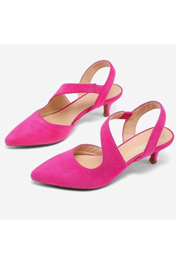 Women's Heel Pumps Hot Pink 2 inch Slingback Dress Shoes 8.5M