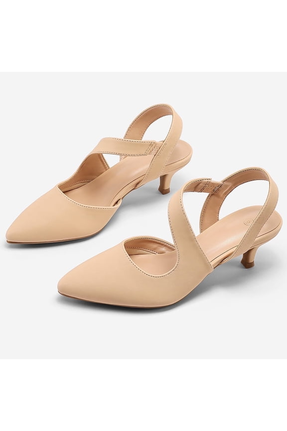 Women's Heel Pumps Nude 2 inch Slingback Dress Shoes 11M