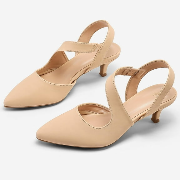 Bocca Women's Heel Pumps Nude 2 inch Slingback Dress Shoes 9M