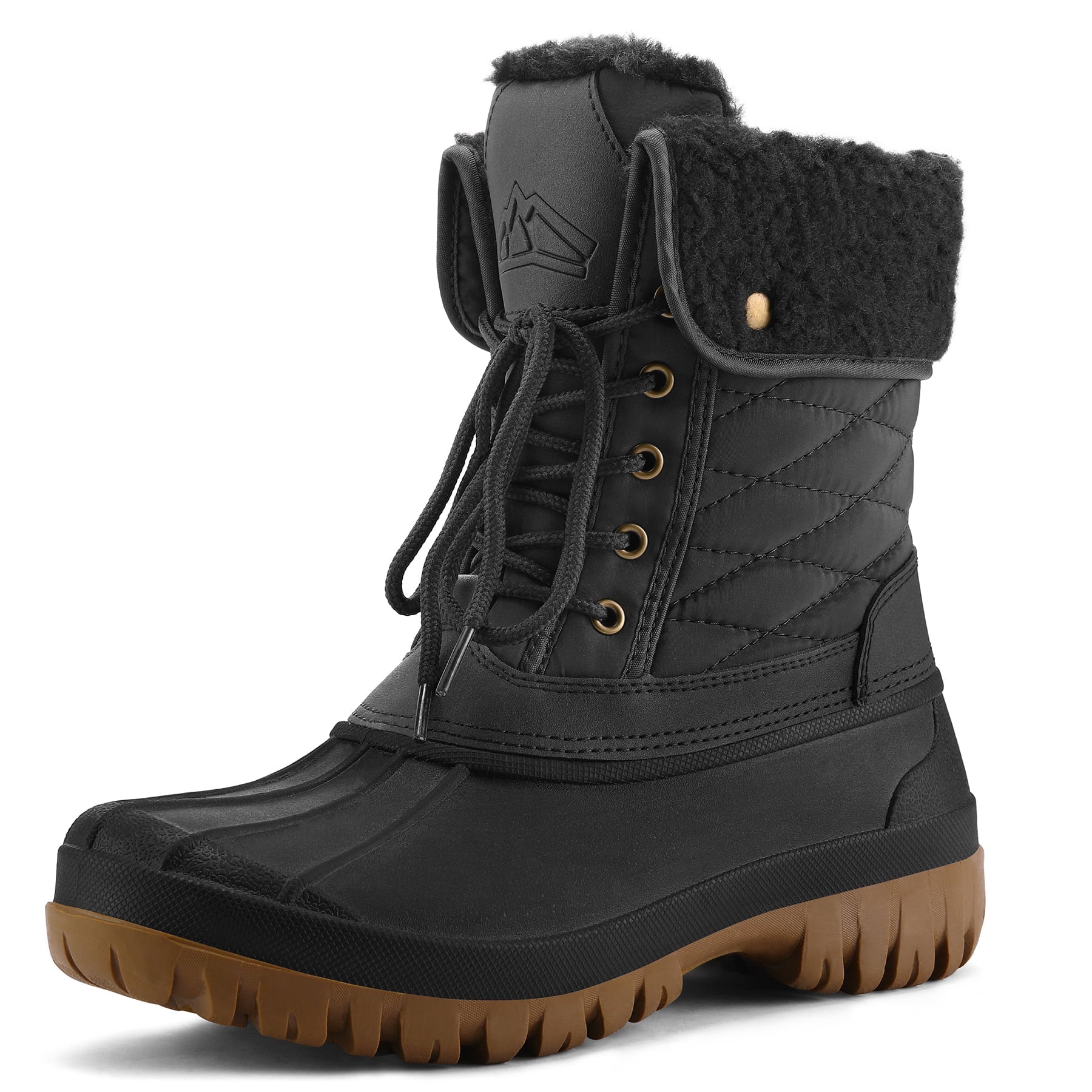 Bocca Women's Insulated Snow Boots Black Midcalf Winter Boots Laceup