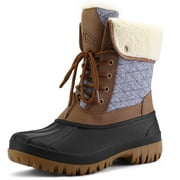 Bocca Women's Insulated Snow Boots Brown Mid-calf Winter Boots Lace-up 8M