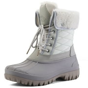BOCCA Women's Insulated Snow Boots Grey Mid-calf Winter Boots Lace-up 9M