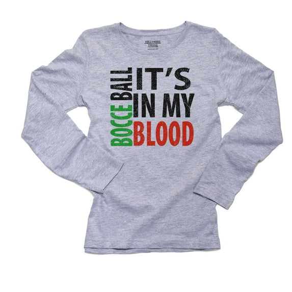 Bocce Ball - It Is In My Blood - Italian Women's Long Sleeve Grey T-Shirt